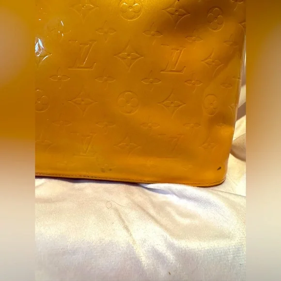 Louis Vuitton Authentic Vernis Houston Tote 1999Limited Edition Yellow &Pink COA - Picture 6 of 15